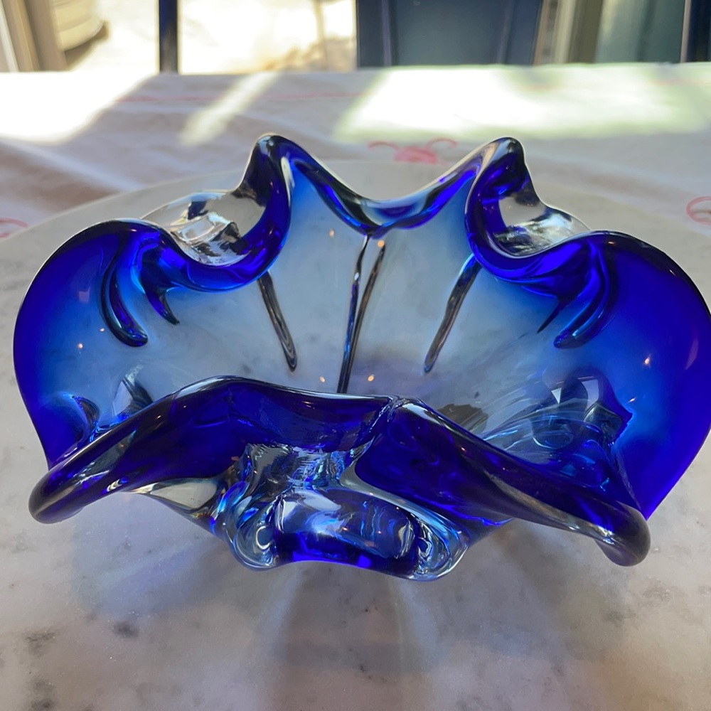 GenuineVenetian Handblown Glass Bowl. Murano Italy
